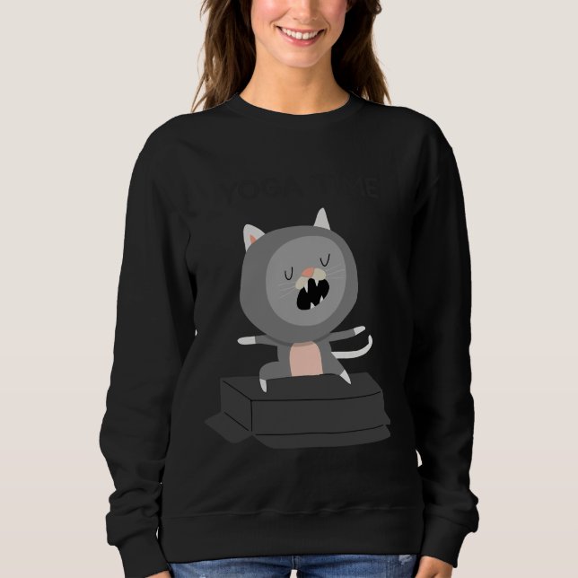 Cat Yoga Time T Shirt (Framsida)