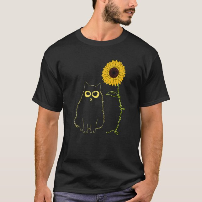Cat You Are My Only Sunshine Sunflower Cat T Shirt (Framsida)