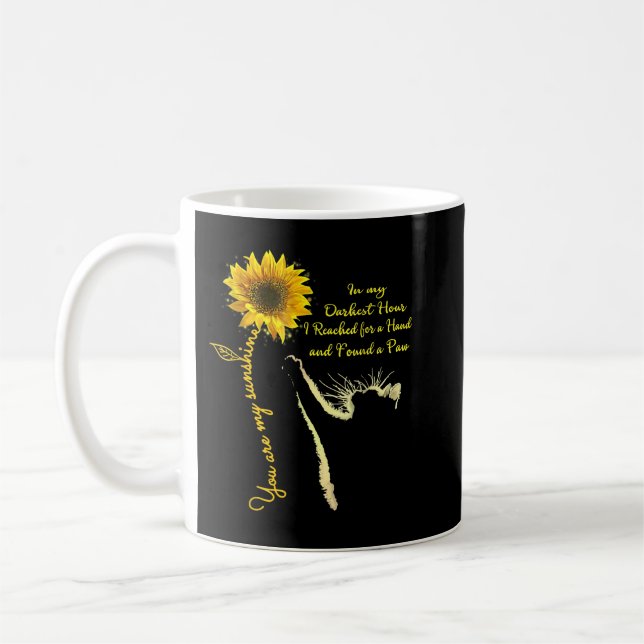 Cat You Are My Sunshine Sunflower In My Darkest Ho Kaffemugg (Vänster)