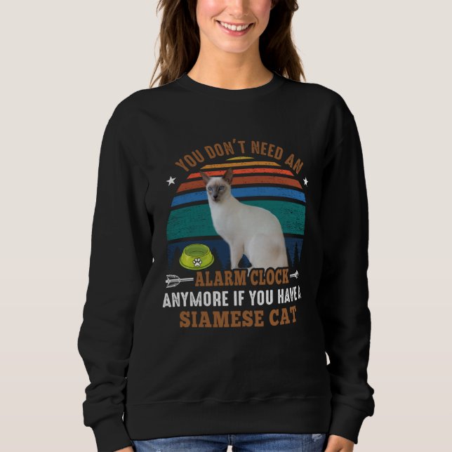 Cat  You don t need an alarm clock anymore  Siam c T Shirt (Framsida)