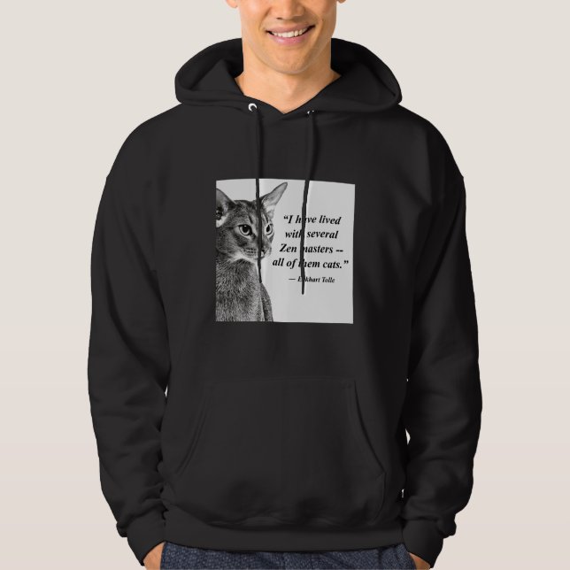 Cat Zen Master Eckhart Tolle Hoodie (Framsida)