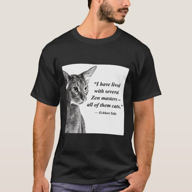 Cat Zen Master Eckhart Tolle T Shirt (Framsida)