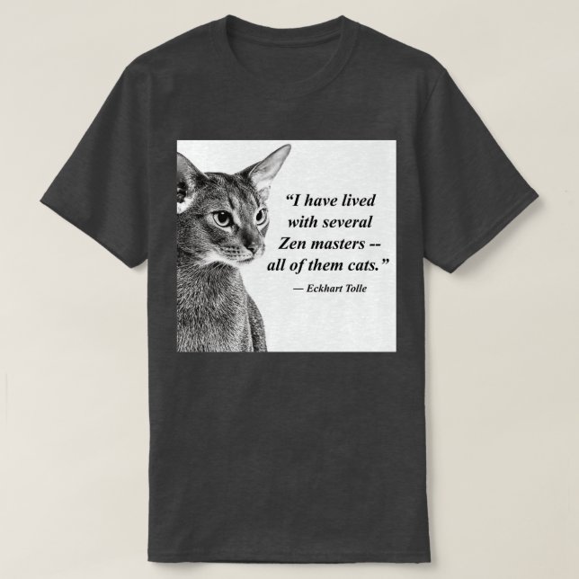 Cat Zen Master Eckhart Tolle T Shirt (Design framsida)