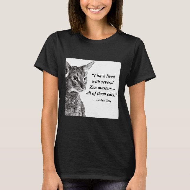Cat Zen Master Eckhart Tolle T Shirt (Framsida)
