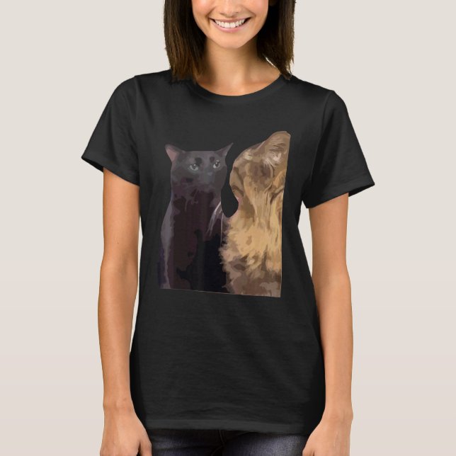 Cat Zoning Out meme Populär Internet Meme KATT DAG T Shirt (Framsida)