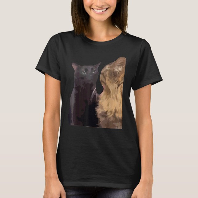 Cat Zoning Out meme Populär Internet Meme KATT DAG T Shirt (Framsida)
