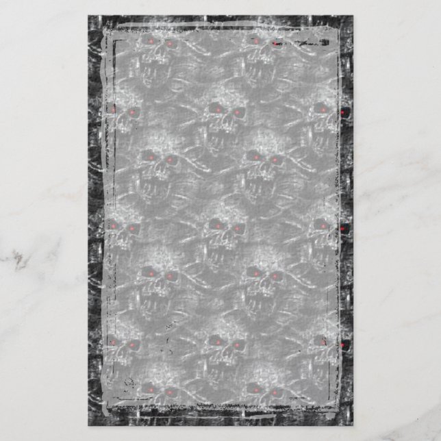 Catacombs Gothic Skull Stationery Brevpapper (Framsida)