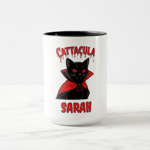 Catacula Black Vampire Cat Halloween Tri-Blend Shi Mugg