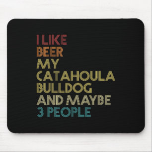Catahoula Bulldog Hundägare Beer Älskare Quote Vin Musmatta