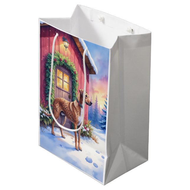 Catahoula Leopard Dog Rustic Barn Christmas Art (Framsidan Vinklad)