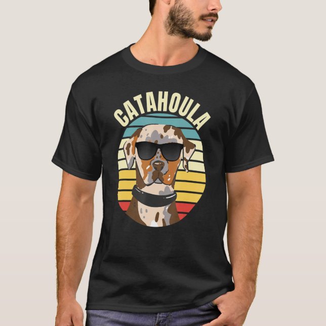 Catahoula Leopard Dog with Sunglasses Catahoula T Shirt (Framsida)