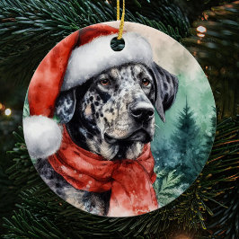 Catahoula Leopard Hound Watercolor jul Julgransprydnad Keramik