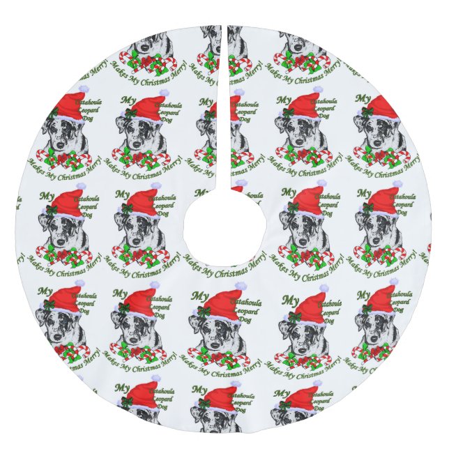 Catahoula Leopard Hund jul Julgransmatta Borstad Polyester (Framsidan)