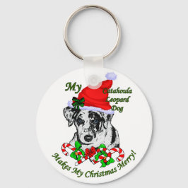 Catahoula Leopard Hund julgåvor Nyckelring