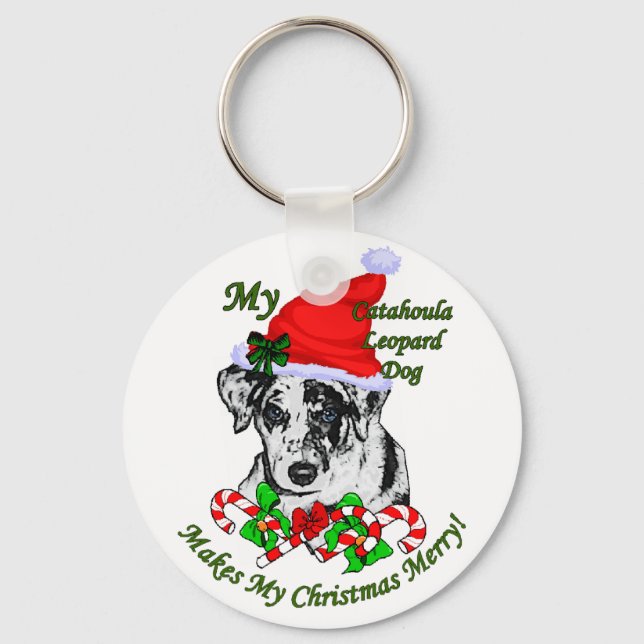 Catahoula Leopard Hund julgåvor Nyckelring (Framsida)