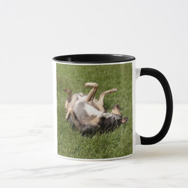 Catahoula Leopard Hund Rolling in Grass Mugg (Höger)