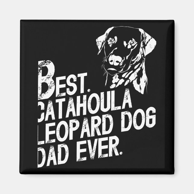 Catahoula Leopard Pappa Now, Hundägare Vintagen Magnet (Framsidan)