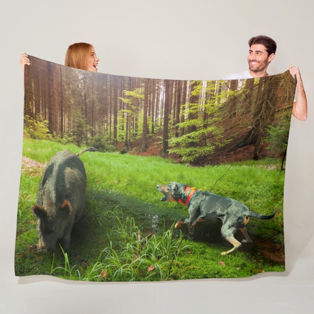 Catahoula och Vild Hog Fleece Blanket (På plats)