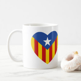 Catalan Flagga Heart Kaffemugg