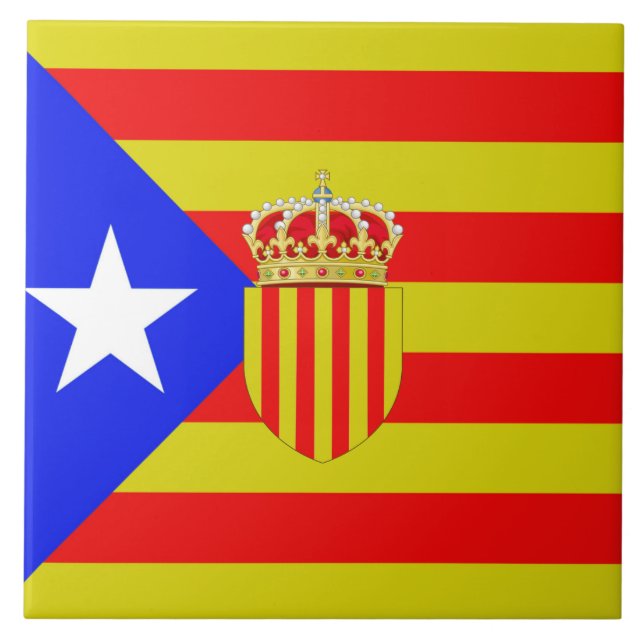 Catalan flagga kakelplatta (Framsidan)