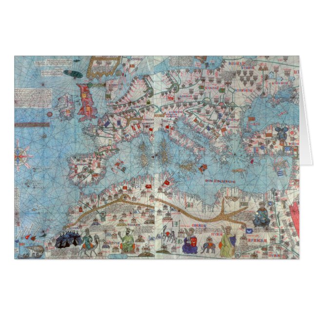 Catalan kartbok: Specificera av norrafrika och Hälsningskort (Framsidan Horizontal)