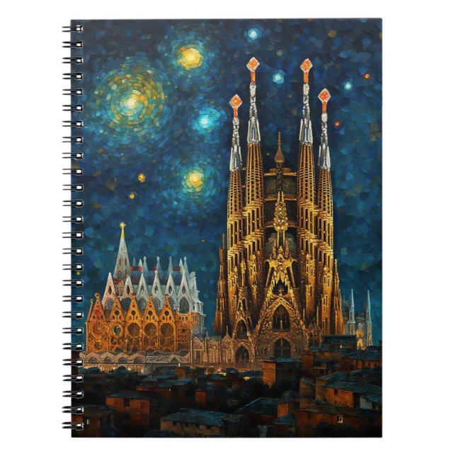 Catalan Starry Night | Gaudí Meets Van Gogh Anteckningsbok (Framsidan)