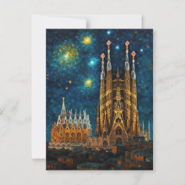 Catalan Starry Night | Gaudí Meets Van Gogh Vykort