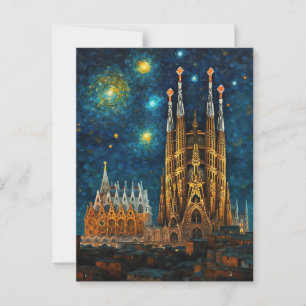 Catalan Starry Night   Gaudí Meets Van Gogh Vykort
