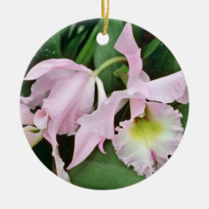 Catalaya orchidblommor julgransprydnad keramik