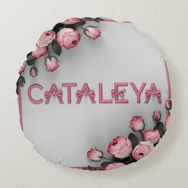 CATALEYA Embroiderad Ro Dekorativ kudde & Blanket (Framsidan)