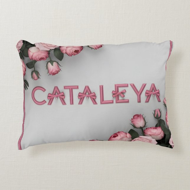 CATALEYA Embroiderad Ro Dekorativ kudde & Blanket (Framsidan)