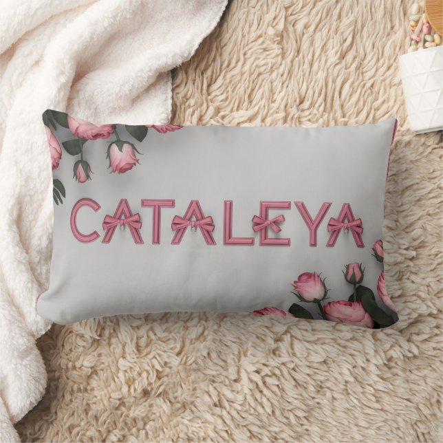 CATALEYA Embroiderad Ro Dekorativ kudde & Blanket (Filt)
