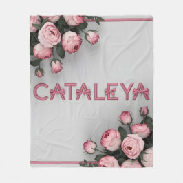 CATALEYA Embroiderad Ro Dekorativ kudde & Blanket Fleecefilt