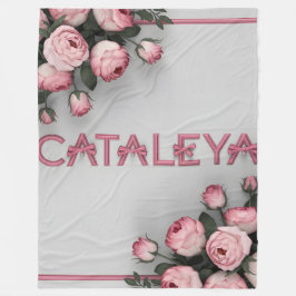 CATALEYA Embroiderad Ro Dekorativ kudde & Blanket Fleecefilt