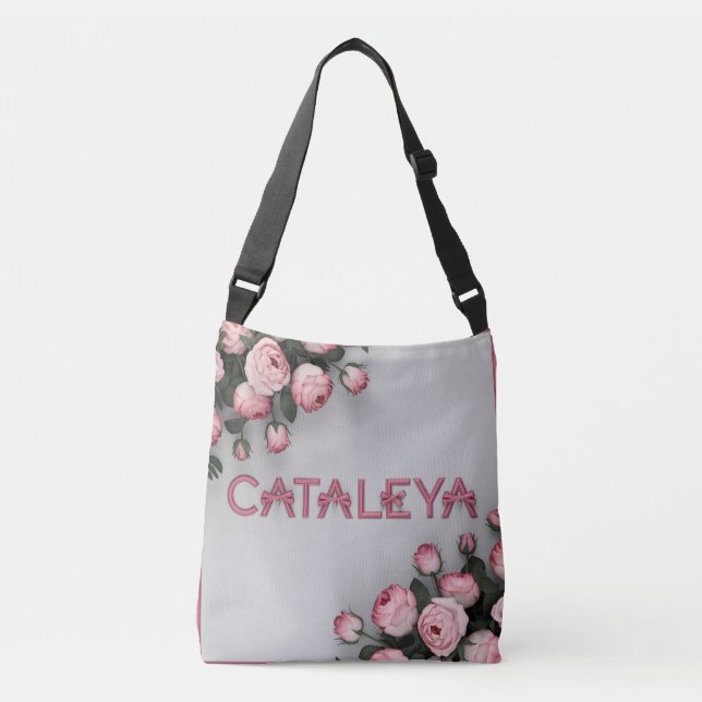 CATALEYA Embroiderad Ro Tote Bag Axelväska (Framsida)