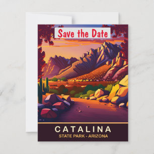 Catalina Arizona Solnedgång Bröllopsinbjudan Spara Datumet