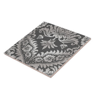 CATALINA DAMAST i PEWTER & PLATINA Kakelplatta