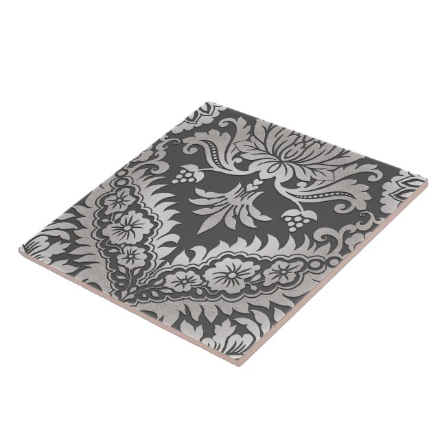CATALINA DAMAST i PEWTER & PLATINA Kakelplatta (Sidan)