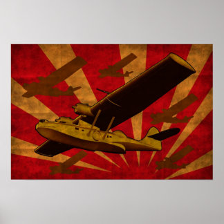 Catalina Flying Boat Sea Plane Retro Poster