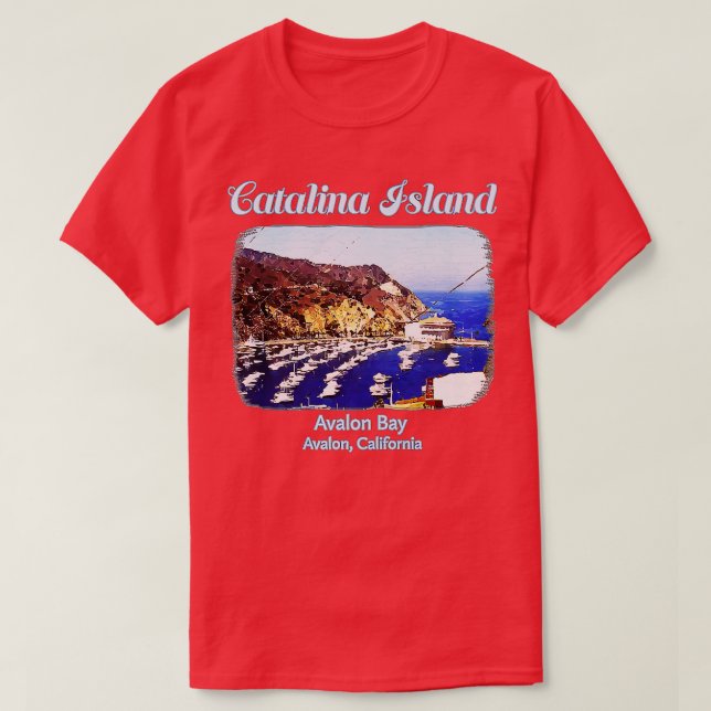 Catalina Island Avalon Bay California strand t T Shirt (Design framsida)