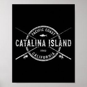 Catalina Island Ca Antik Korsad Fiskespö Poster