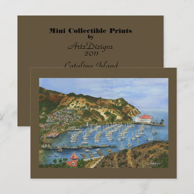 Catalina Island, CA - Mini Collecsible Prints Vykort (Fram/baksida)