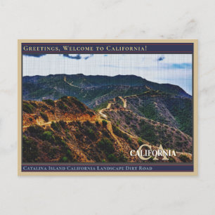 Catalina Island California liggande Dirt Road Vykort
