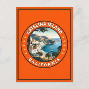 Catalina Island California Resemärke för reskonst Vykort