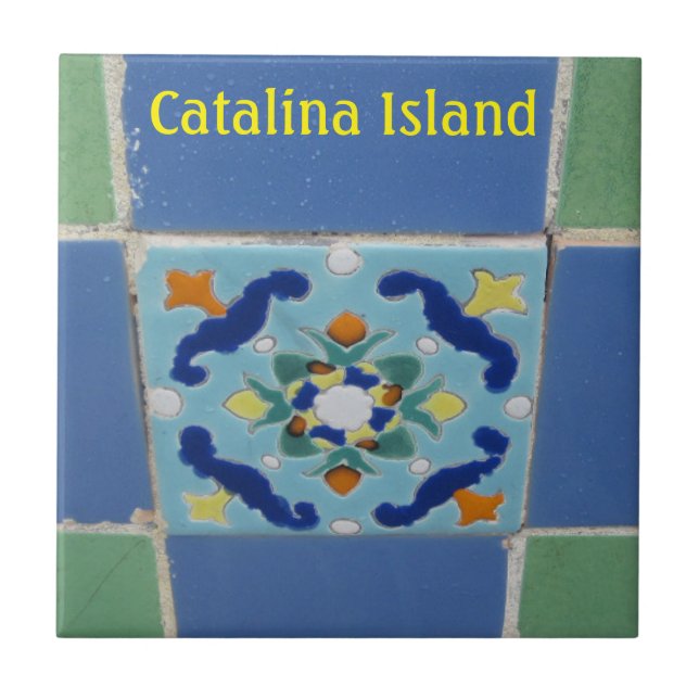 CATALINA ISLAND CERAMIC TILE CATALINA FÄRG CYCLE KAKELPLATTA (Framsidan)