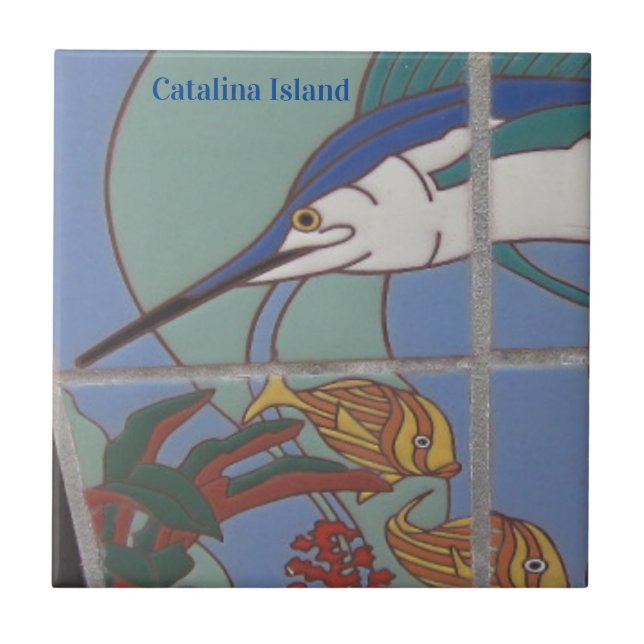 CATALINA ISLAND CERAMIC TILE CATALINA MARLIN KAKELPLATTA (Framsidan)
