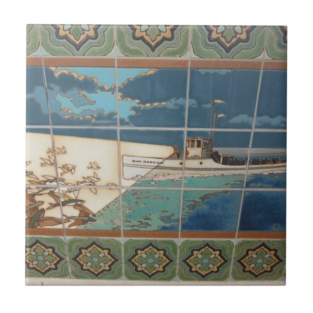 CATALINA ISLAND CERAMIC TILE CATALINA TAXI KAKELPLATTA (Framsidan)