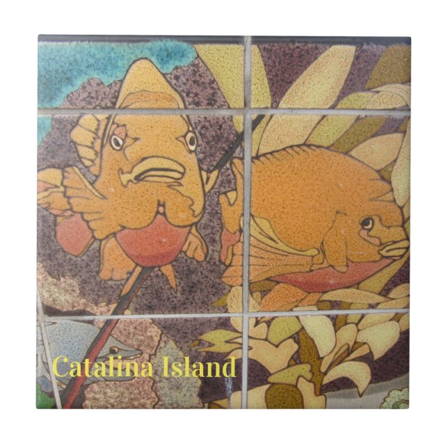CATALINA ISLAND CERAMIC TILE FACES of CATALINA Kakelplatta (Framsidan)