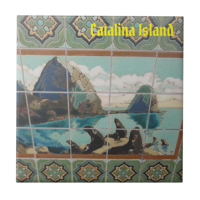 CATALINA ISLAND CERAMIC TILE ISLAND FRIENDS KAKELPLATTA (Framsidan)