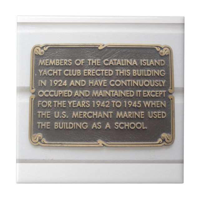 CATALINA ISLAND CERAMIC TILE YACH KLUBB 1924 KAKELPLATTA (Framsidan)